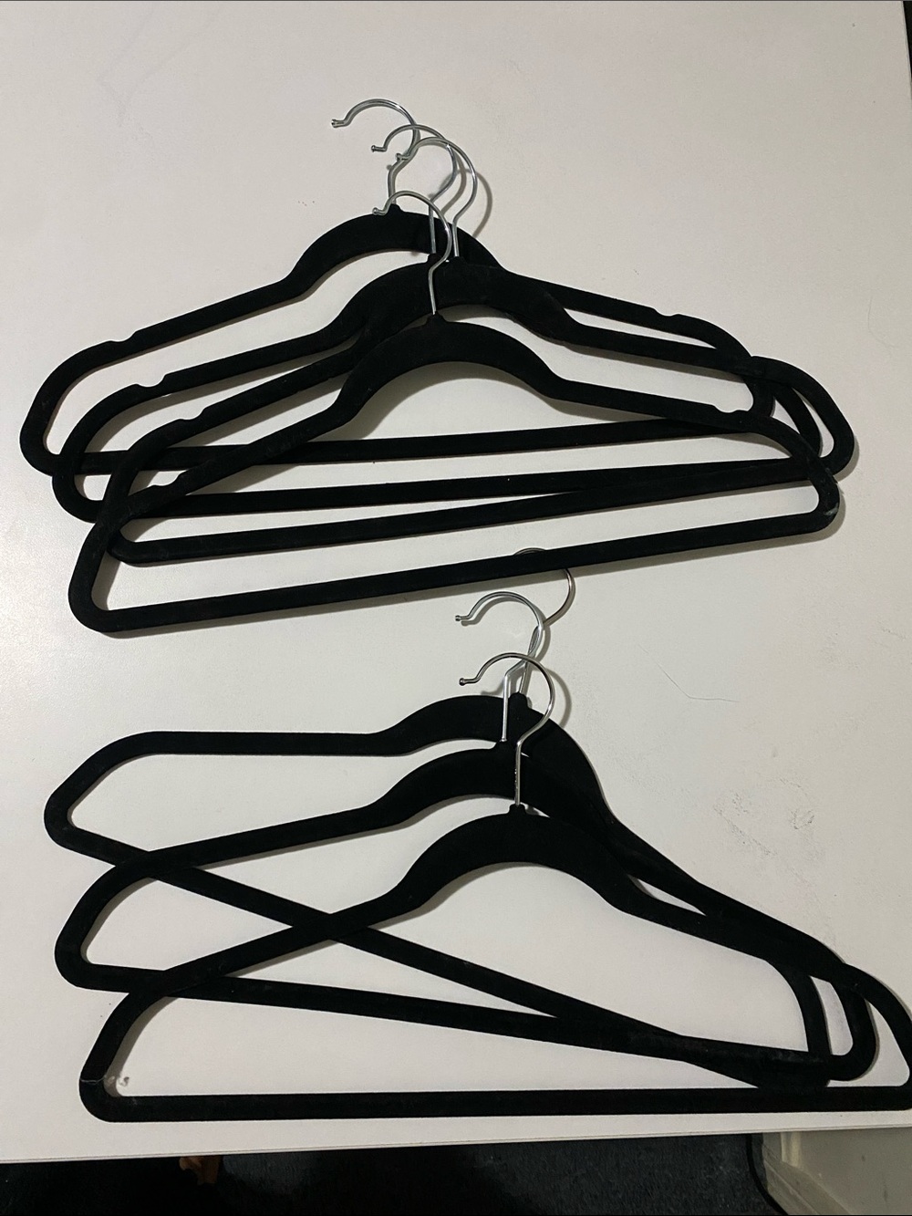 Set of Black Velvet Non-Slip Suit Hangers - 7 pack